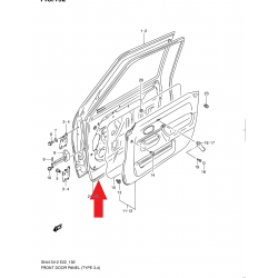 Joint de porte, droit Suzuki Jimny 84641-81A00