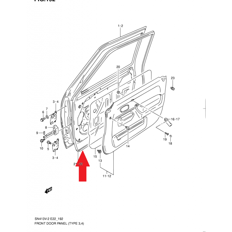 Uszczelka Drzwi Prawe Suzuki Jimny A