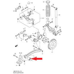 Douille de bras de commande, arrière Suzuki Grand Vitara II 46371-65J00