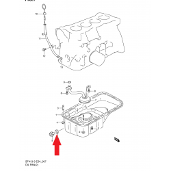 Rondelle, joint de bouchon de carter d'huile Suzuki 09168-14015