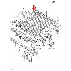 Bodenplatte, links Suzuki Samurai Lang 62130-80321