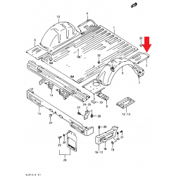 Bodenplatte, rechts Suzuki Samurai Lang 62120-80321