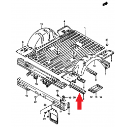 Belka, wzmocnienie podłogi tył Suzuki Samurai Long 62180-83211