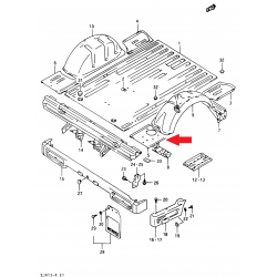 Hintere Bodenplatte, rechts Suzuki Samurai Lang 62140-80300