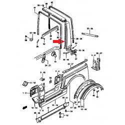 B pillar centre, LH Samurai convertible 65750-80304