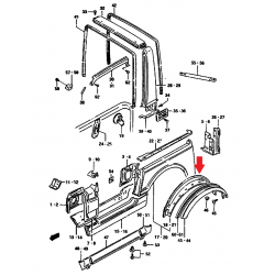 Wheel arch mount, rear wing LH Suzuki Samurai 64640-70A10