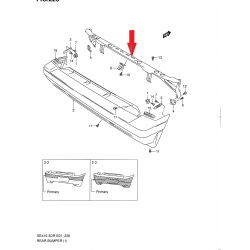 Belka, wzmocnienie zderzaka tył Suzuki Vitara 3D 71820-60A10