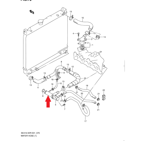 Magistrala, przewód wody Suzuki Vitara 1.6 17550-60X50