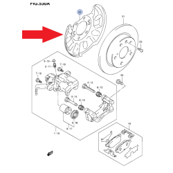 Schermo disco freno posteriore Suzuki Swift Vitara SX4 S-Cross 55621-72L00