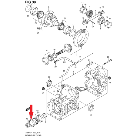 Uszczelniacz mostu napędowego, wał Kizashi SX4 S-Cross Vitara 48,4X64X7 09283-50010