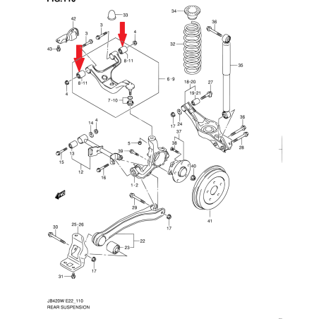 Tuleja wahacze tył Suzuki Grand Vitara 05- 46231-65J00