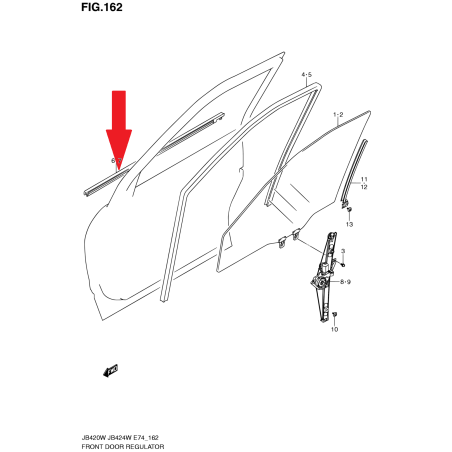 Moldura de puerta delantera izquierda Suzuki Grand Vitara 83821-65J00