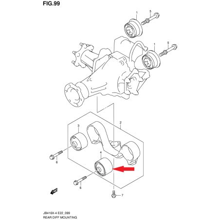 Tuleja tylnego mostu napędowego Suzuki Grand Vitara II 27561-80K20