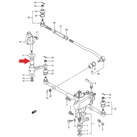 Tuleja wspornika drążka kierowniczego Suzuki Vitara 88-98 48750-60A00