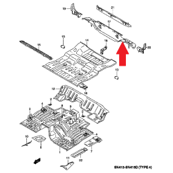 Renfort arrière inférieur 18 Suzuki Jimny 62130-81AA4