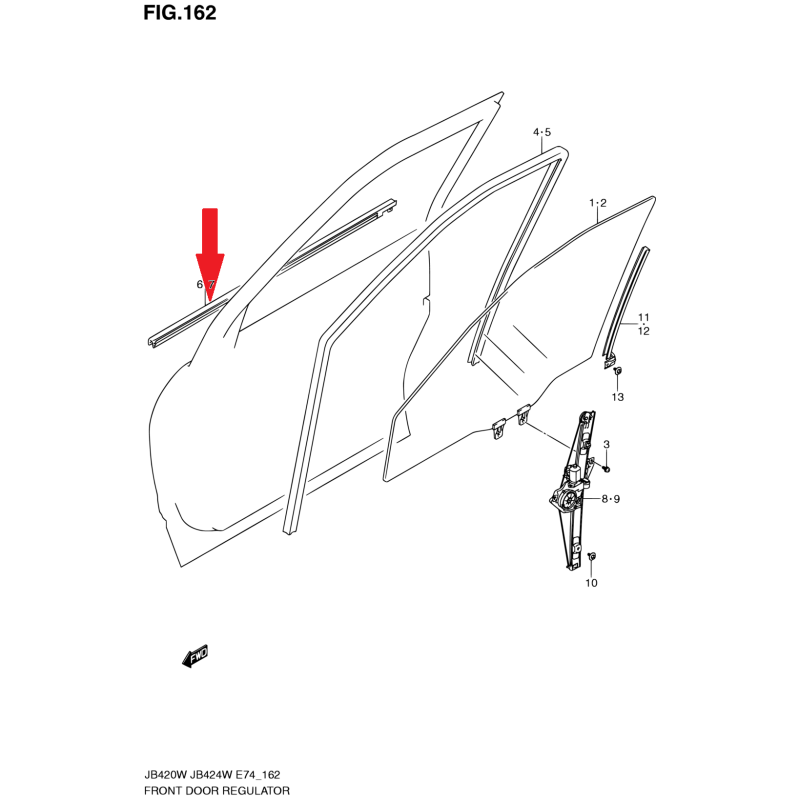 Moldura de puerta delantera derecha Suzuki Grand Vitara 83811-65J00