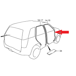 Junta de carrocería de puerta izquierda delantera Suzuki Grand Vitara 76312-65J02-5PK