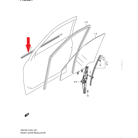Türfensterschiene links Suzuki Grand Vitara 83821-64J00