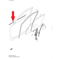 Listwa zgarniająca drzwi prawych Suzuki Grand Vitara II 83811-64J00 83811-64J00