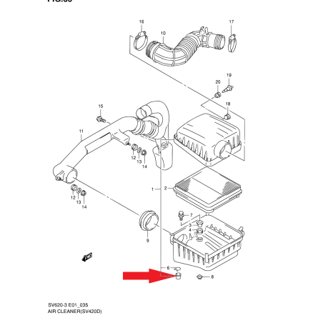 Luftfiltergehäusebuchse für Suzuki Grand Vitara XL-7 13875-78E00