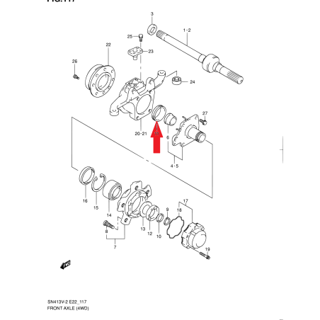 Uszczelniacz piasty koła Suzuki Jimny 44x54x7 43446-82CB0