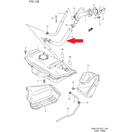 Rura wlewu paliwa Suzuki Jimny 89241-81A20