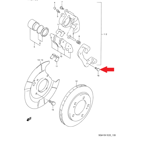 Suzuki Skrutka brzdového strmeňa 12x32, jarmo 09117-12012