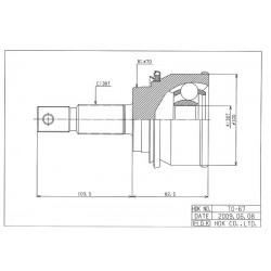 HDK TO-067 Land Cruiser 120 3.0D4D demi-joint extérieur