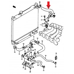 Durite supérieure du radiateur d'eau Suzuki Samurai 1.3 Vitara 1.6 17841-60A00